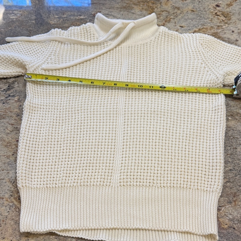Peter Millar Cream Cowl Neck Sweater with draw string